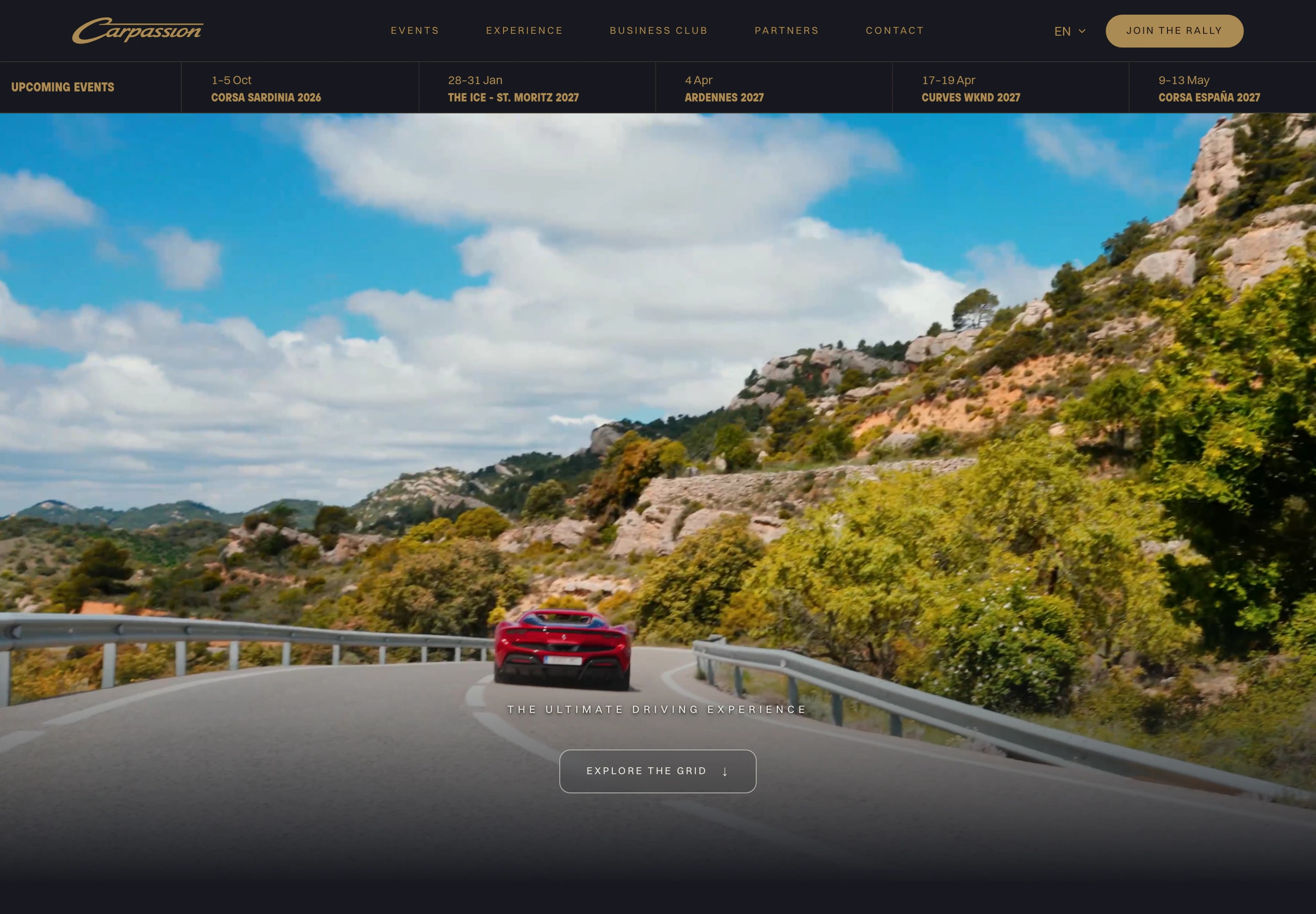 Car Passion Events homepage preview