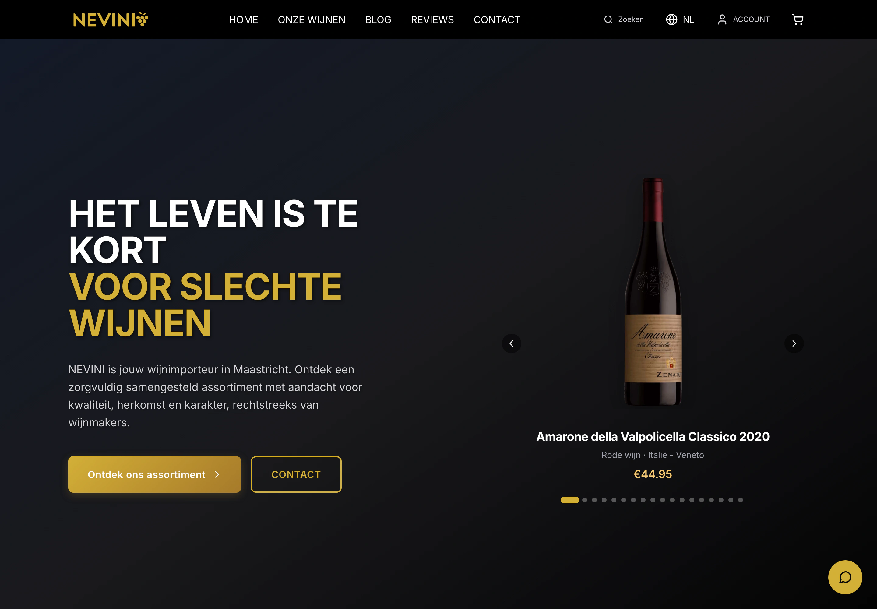 NEVINI homepage preview